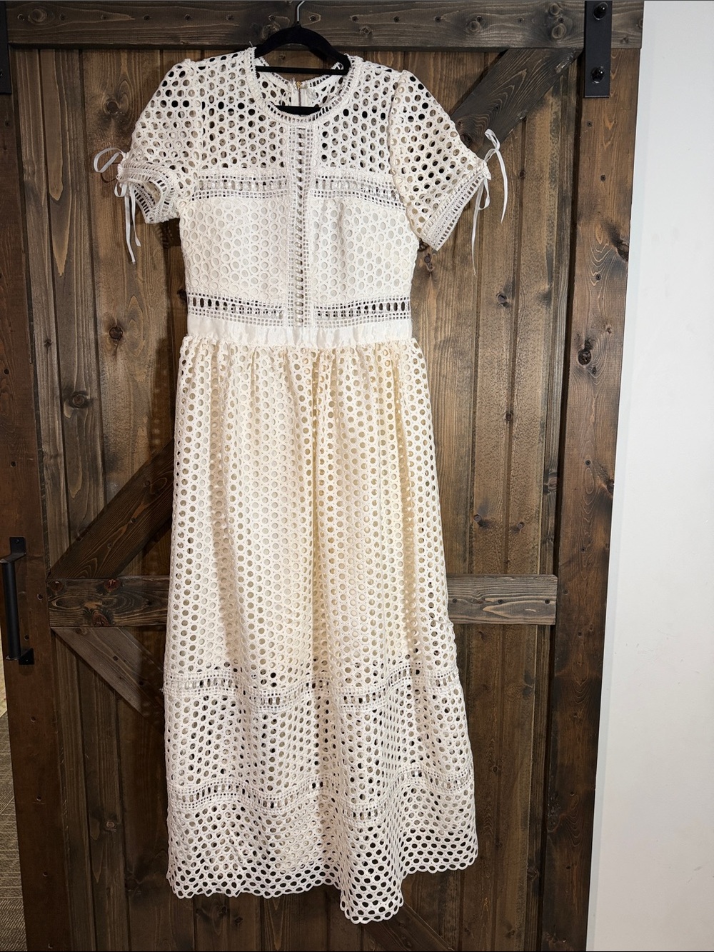 Handmade Cream Lace Eyelet Maxi Dress